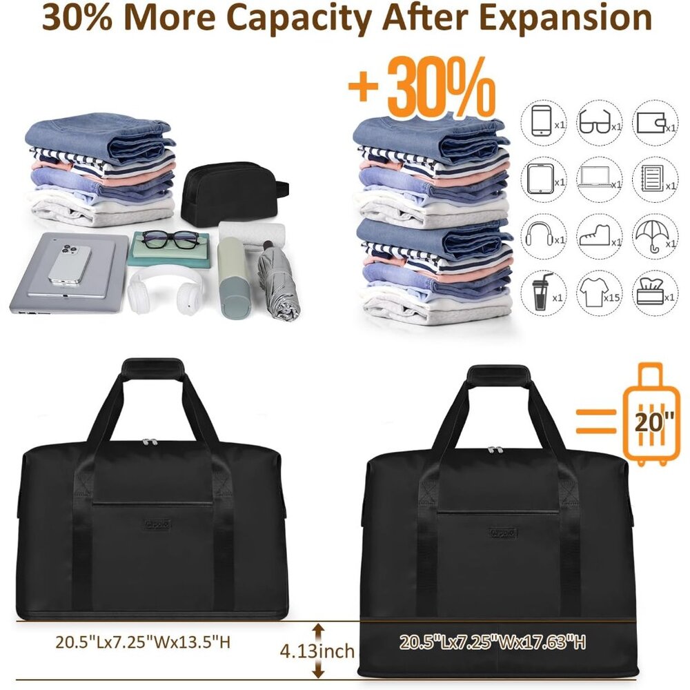 Versatile Expandable Weekender Bag With Free Toil… - image 3